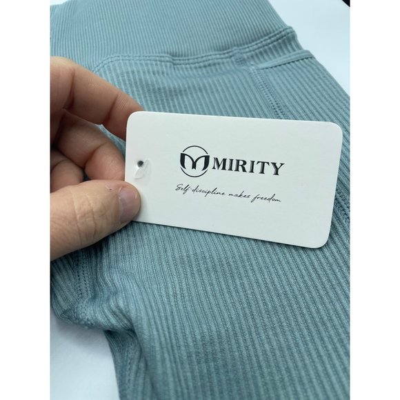 Mirity Ribbed Workout Sets 2 Piece for Women Yoga Seamless Outfits with Pockets - Picture 7 of 8